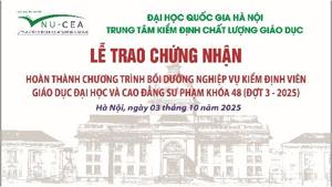 Trao chứng nhận hoàn thành chương trình bồi dưỡng nghiệp vụ kiểm định Khóa 48 lớp 1 tại Hà Nội (Đợt 3 - 2025)